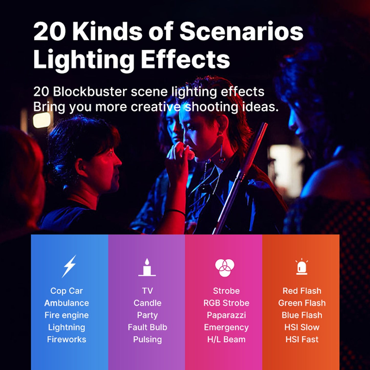 Uniqkart VL110 RGB Portable Magnetic Light Bar Adjustable Selfie Fill Light with 1/4 Screw for Photography