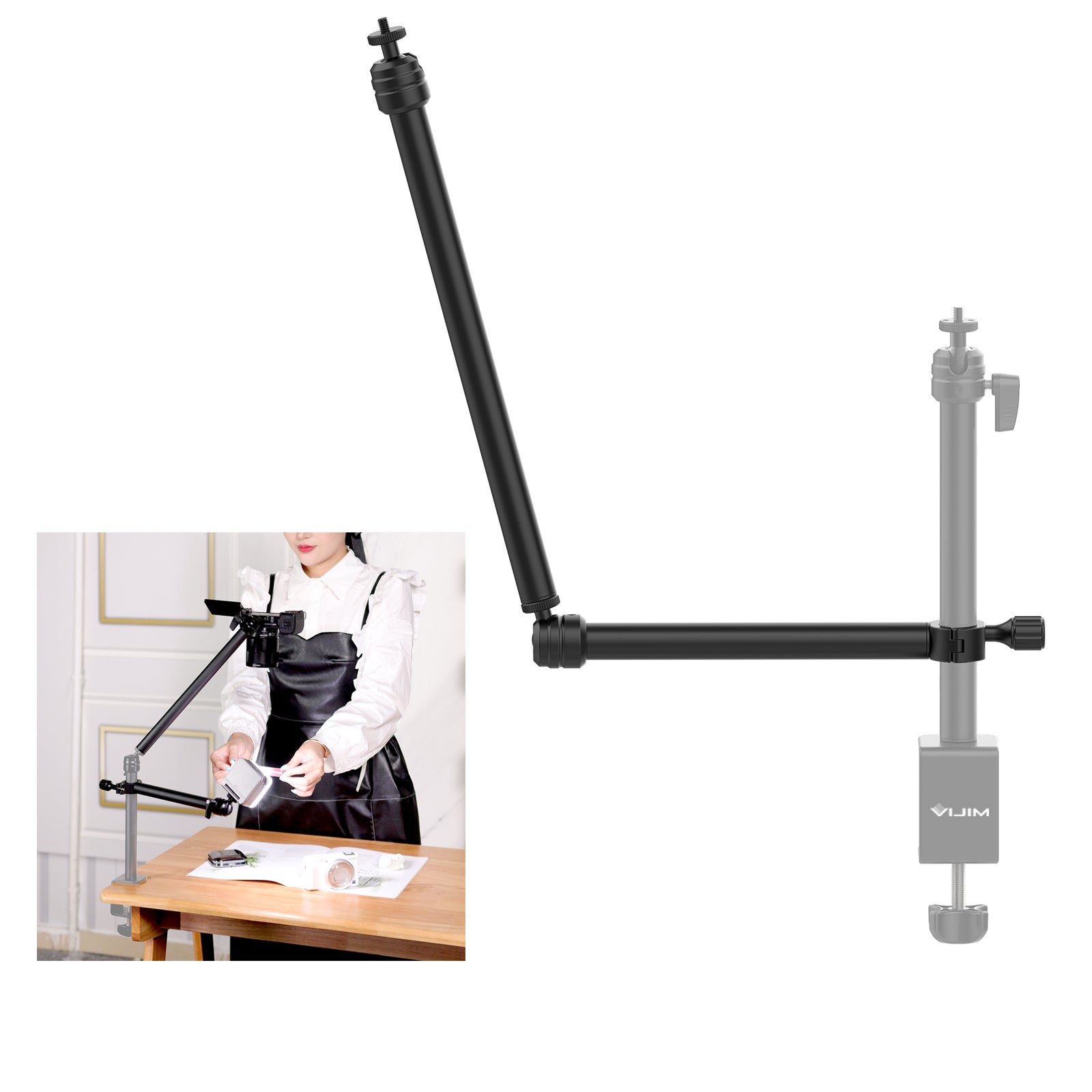 Uniqkart VIJIM LS04 Pipe Clamp Bracket Multi-Section Extension Flexibl ...