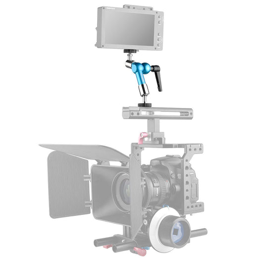 Yelangu A75 7-inch Metal Arm Mount Camera Adjustable Extension Rack DV Monitor LCD Screen Rotating Stand for Live-stream Photography