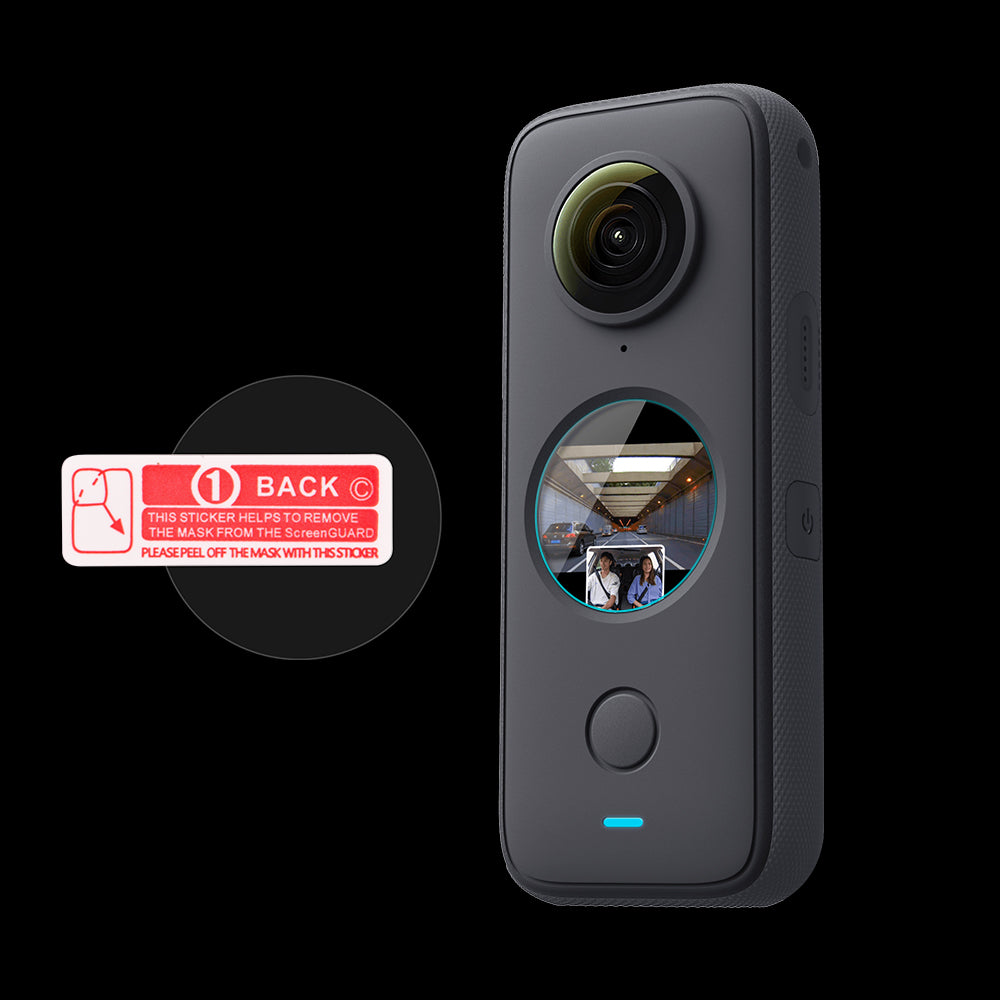 EWB8182_2 2Pcs/Set HD 9H Hardness Tempered Glass Screen Protector Film for Insta360 ONE X2