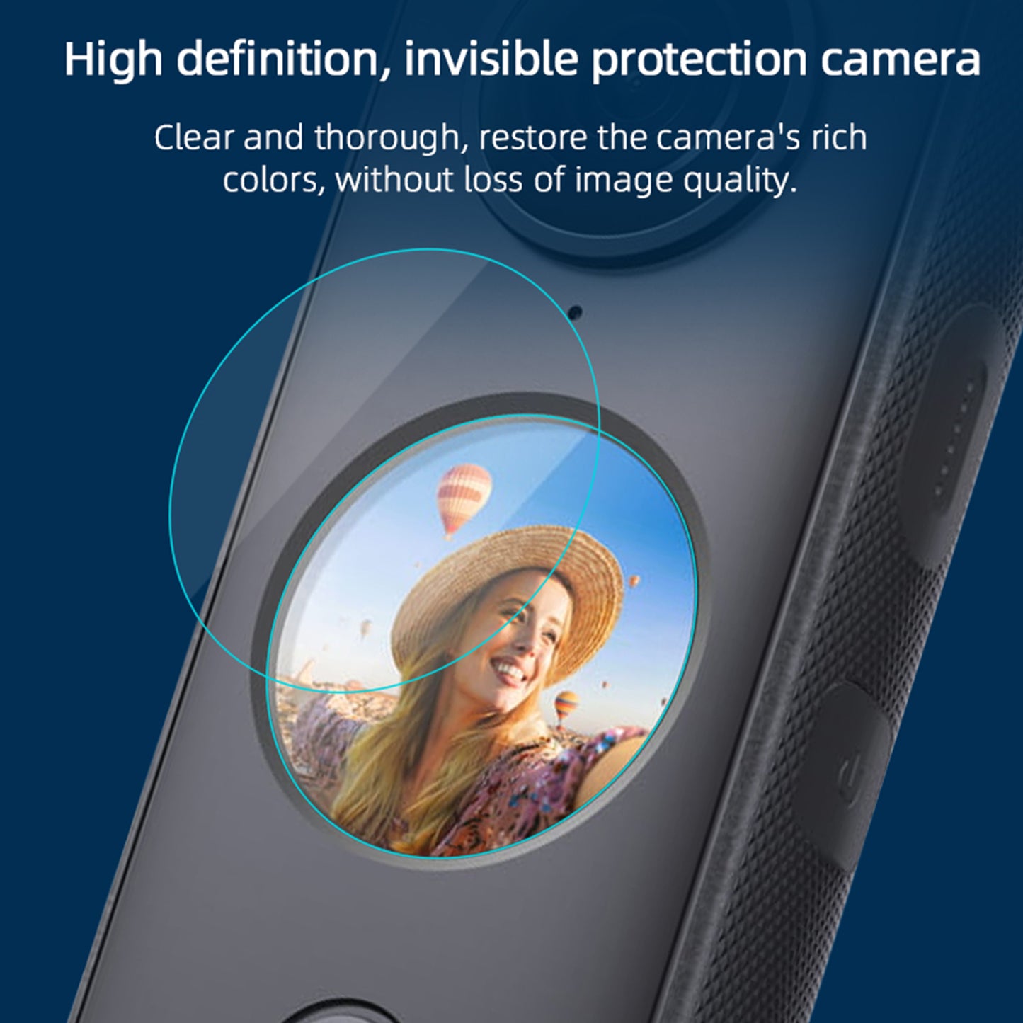 EWB8182_2 2Pcs/Set HD 9H Hardness Tempered Glass Screen Protector Film for Insta360 ONE X2