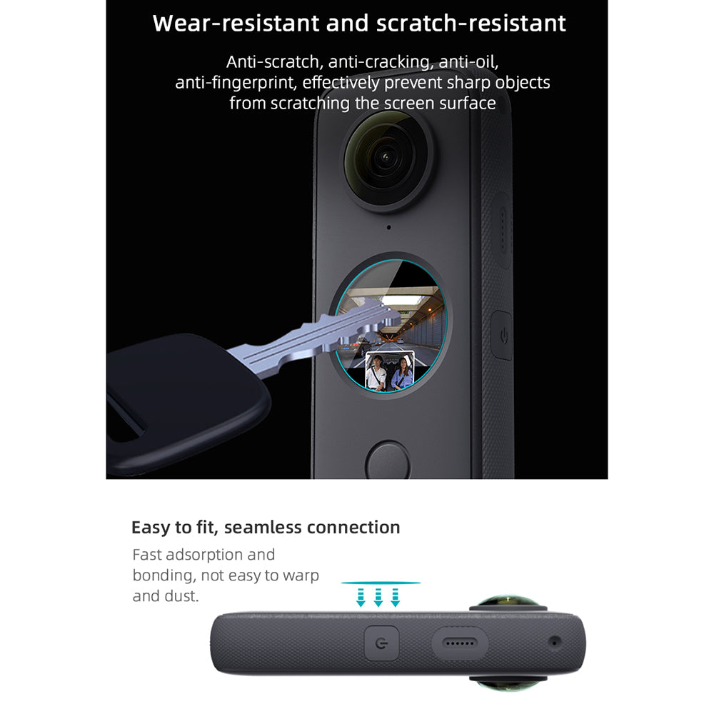 EWB8182_1 HD Tempered Glass Screen Protector Protective Film for Insta360 ONE X2 Panoramic Camera