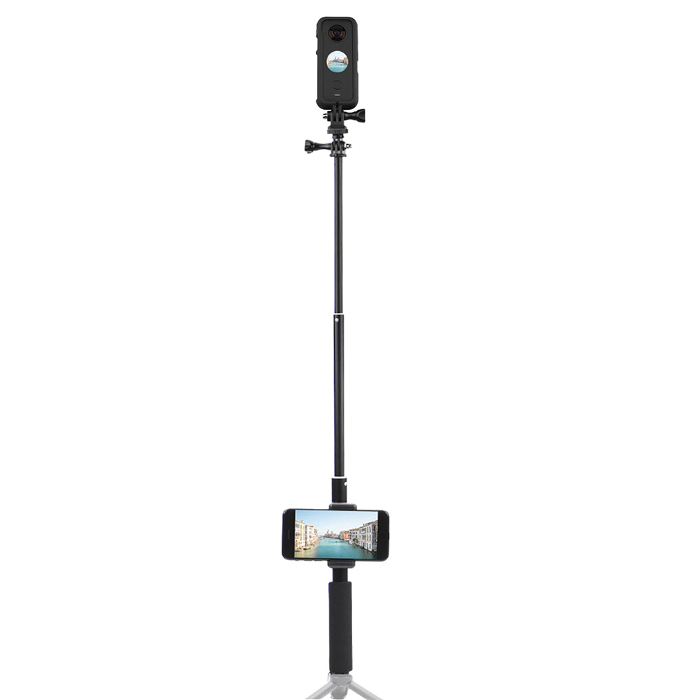 EWB8597+ZZCP5019 Protection Frame Camera Holder + Mobile Phone Selfie Stick for Insta360 ONE X2