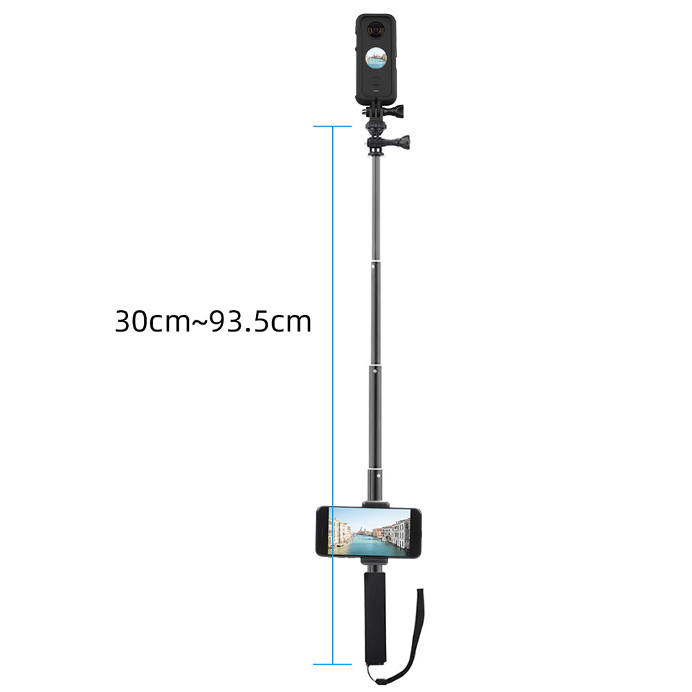EWB8597+ZZCP5019 Protection Frame Camera Holder + Mobile Phone Selfie Stick for Insta360 ONE X2