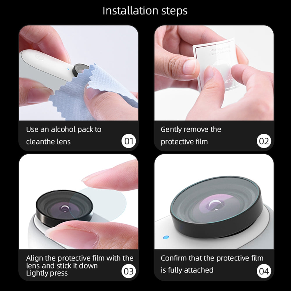 EWB8573_1 High Definition Anti-Scratch Tempered Glass Camera Lens Protector Film for Insta360 GO 2