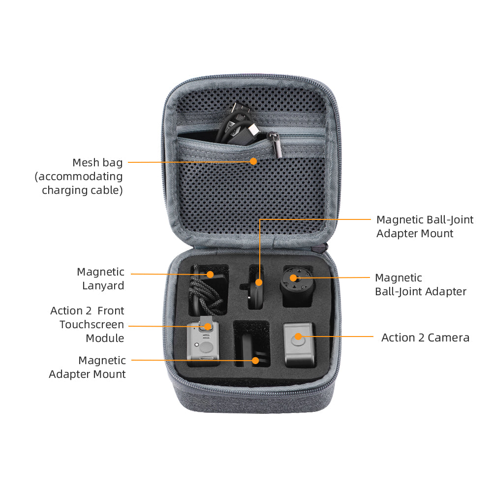 EWB9073_2 Portable Protective Storage Bag Travel Carrying Case for DJI Action 2