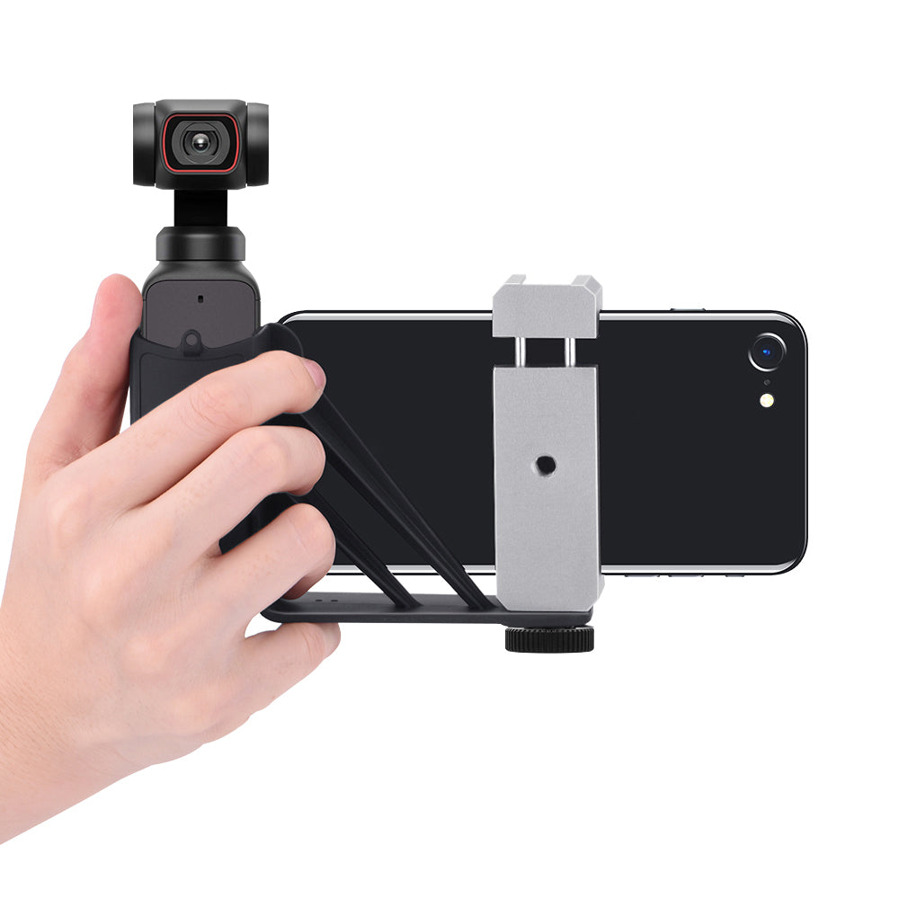 ZZCP5003 ZZCP5004 Handheld Phone Holder Gimbal Stand Tripod Mount with 1/4 Screw for DJI OSMO Pocket 2 - Silver