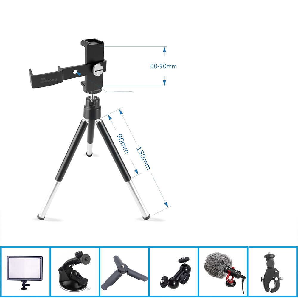 max3075 Multi-function Phone Holder Aluminum Lightweight Tripod for DJI Osmo Pocket 2