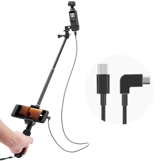 Selfie Stick for DJI Osmo Pocket 2 Handheld Gimbal Stabilizer Type-C/Android Phone Clip Module Extension Pole - Type-C to Micro USB