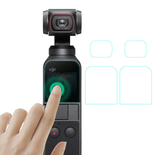 EWB8252_2 Two Sets Camera Lens Protective Film Tempered Glass Screen Protector Camera Accessories for DJI OSMO Pocket 2