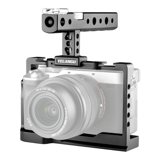 YELANGU C24 Aluminum Alloy Frame Cage Camera Mount Kit with 1/4&quot; 3/8&quot; Adapter for Sony Alpha 7C