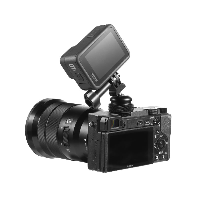 Uniqkart Cold Shoe Base Mount 360 Degrees Adjustable Adapter for GoPro Sports Camera