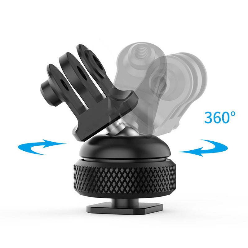 Uniqkart Cold Shoe Base Mount 360 Degrees Adjustable Adapter for GoPro Sports Camera
