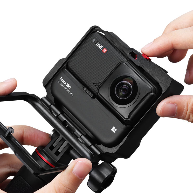 Uniqkart Sports Camera Metal Cage Frame Case with Cold Shoe Port for Insta360 ONE R