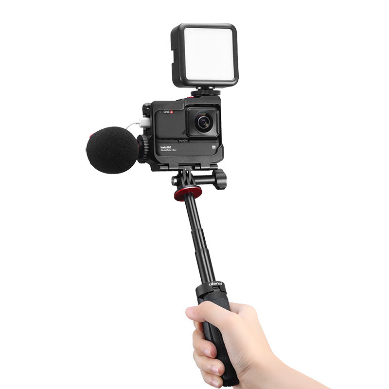 Uniqkart Sports Camera Metal Cage Frame Case with Cold Shoe Port for Insta360 ONE R