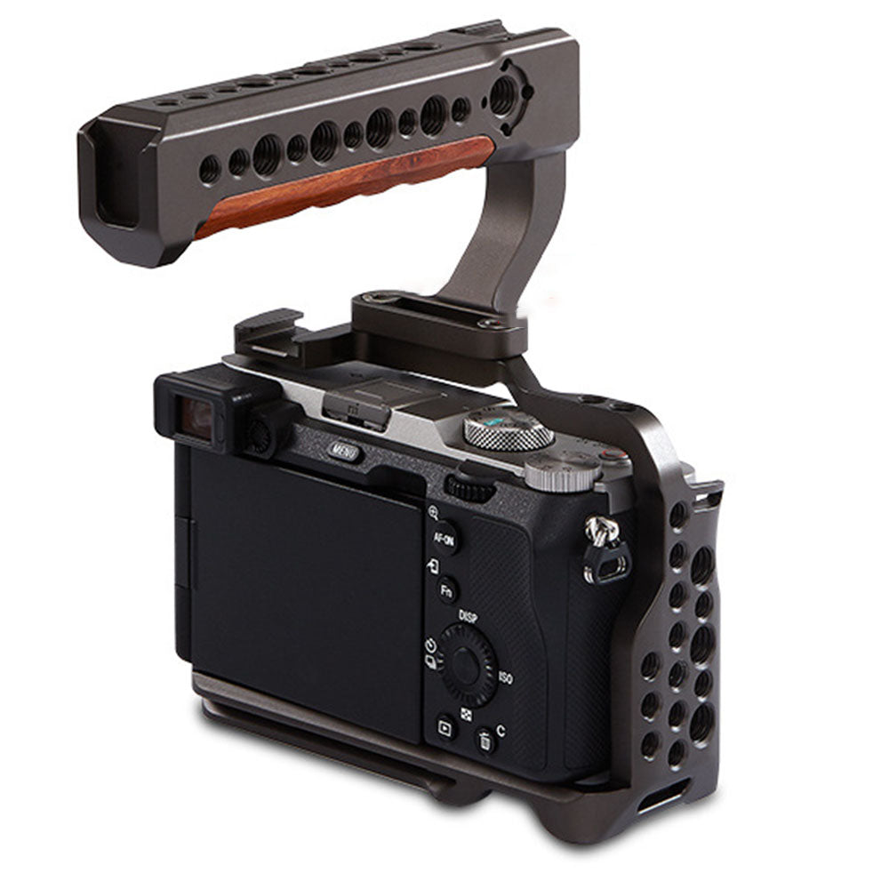 Uniqkart JN-001 Camera Top Handle Grip with Cold Shoe Mount Adjustable Camera Handle for Digital DSLR Video Camera Cage - Black