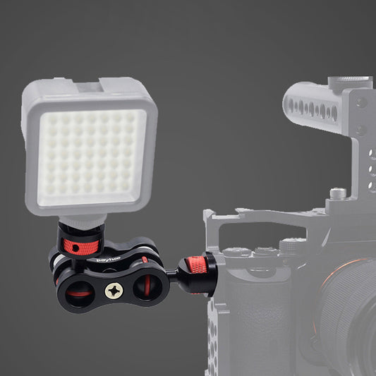 Uniqkart SLR Camera Magic Arm 360 Degree Rotating Dual Head Aluminum Alloy Bracket