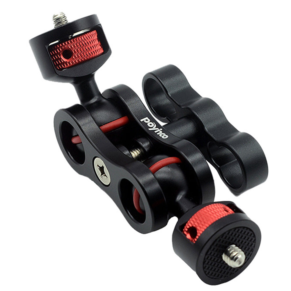 Uniqkart SLR Camera Magic Arm 360 Degree Rotating Dual Head Aluminum Alloy Bracket