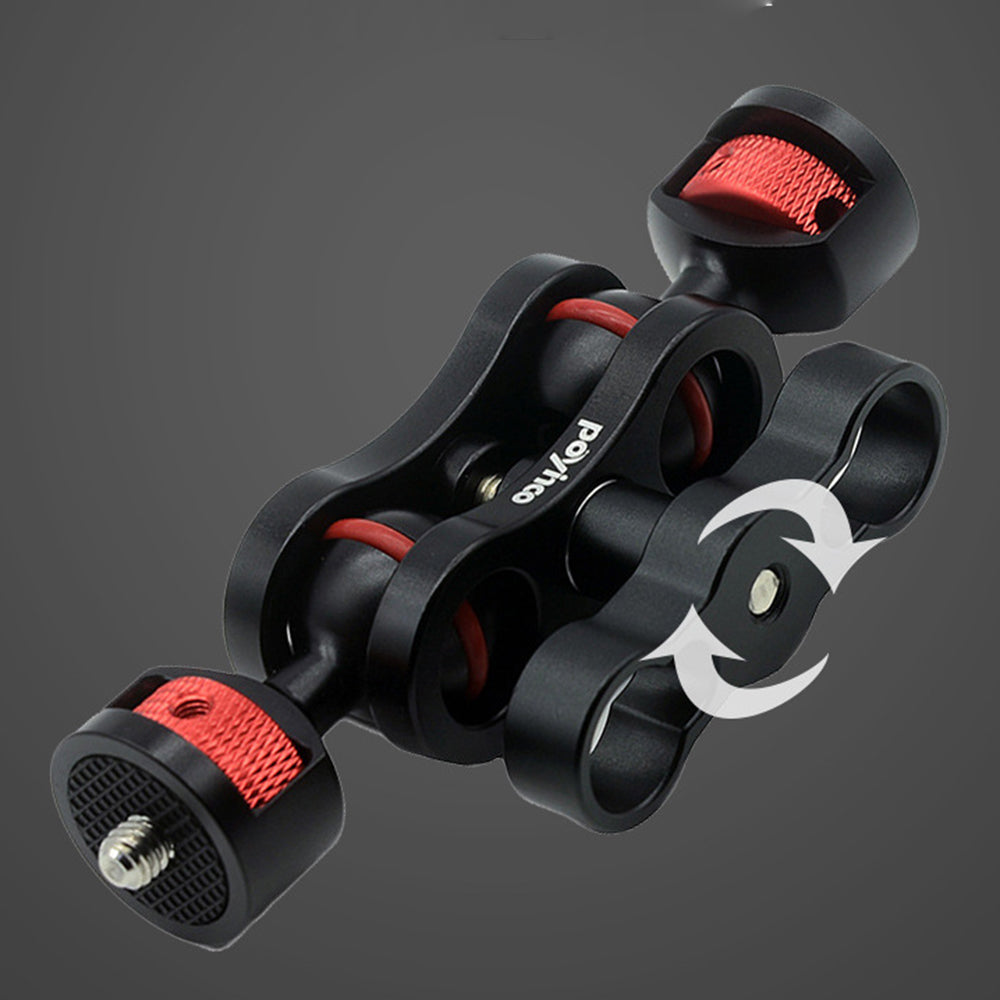 Uniqkart SLR Camera Magic Arm 360 Degree Rotating Dual Head Aluminum Alloy Bracket