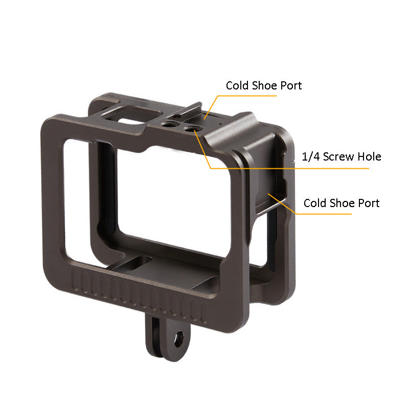 Uniqkart JN-003 for GoPro Hero 9/10 Action Camera Cage Aluminum Alloy Protective Frame Case