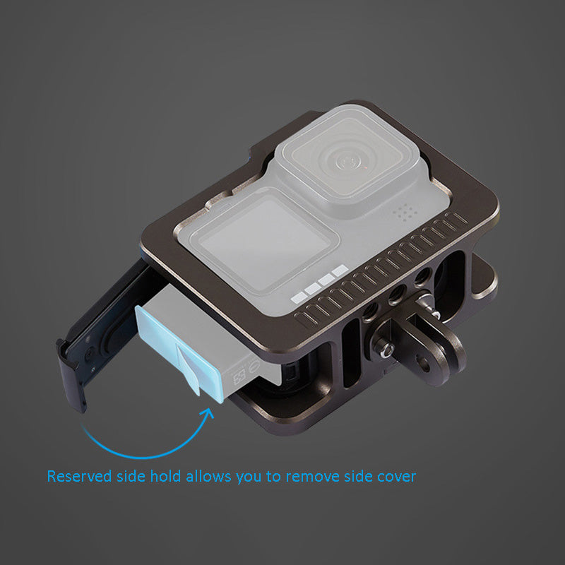 Uniqkart JN-003 for GoPro Hero 9/10 Action Camera Cage Aluminum Alloy Protective Frame Case