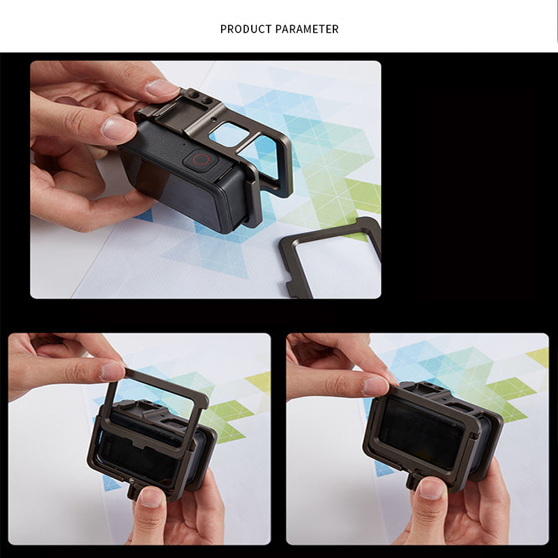 Uniqkart JN-003 for GoPro Hero 9/10 Action Camera Cage Aluminum Alloy Protective Frame Case