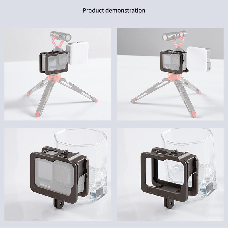 Uniqkart JN-003 for GoPro Hero 9/10 Action Camera Cage Aluminum Alloy Protective Frame Case