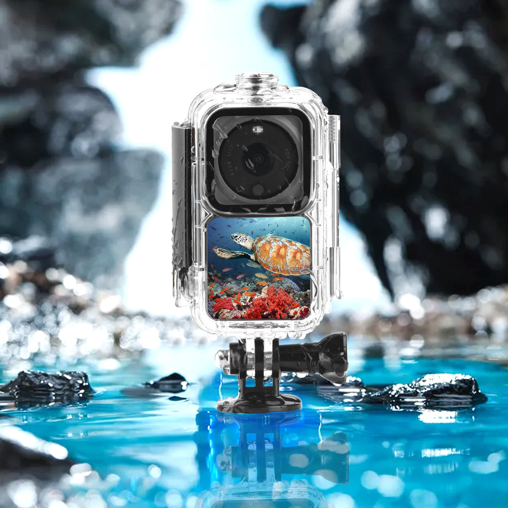 EWB9103 60 Meters Diving Case Waterproof Protective Frame Shell for DJI Action 2 Panoramic Camera - Transparent