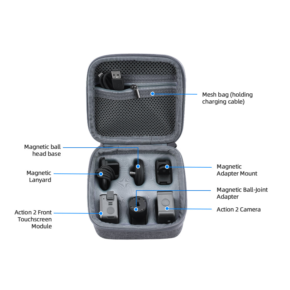 EWB9113 Shockproof Storage Bag Camera Portable Protection Carrying Case for DJI Action 2