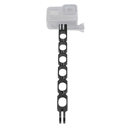 KF43175 For GoPro 10/9 / Insta360 One X Hollow Out Aluminum Alloy Extension Arm for Cycling Helmet, Length 220mm - Black
