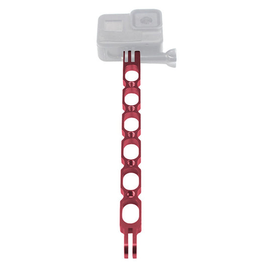 KF43175 For GoPro 10/9 / Insta360 One X Hollow Out Aluminum Alloy Extension Arm for Cycling Helmet, Length 220mm - Red
