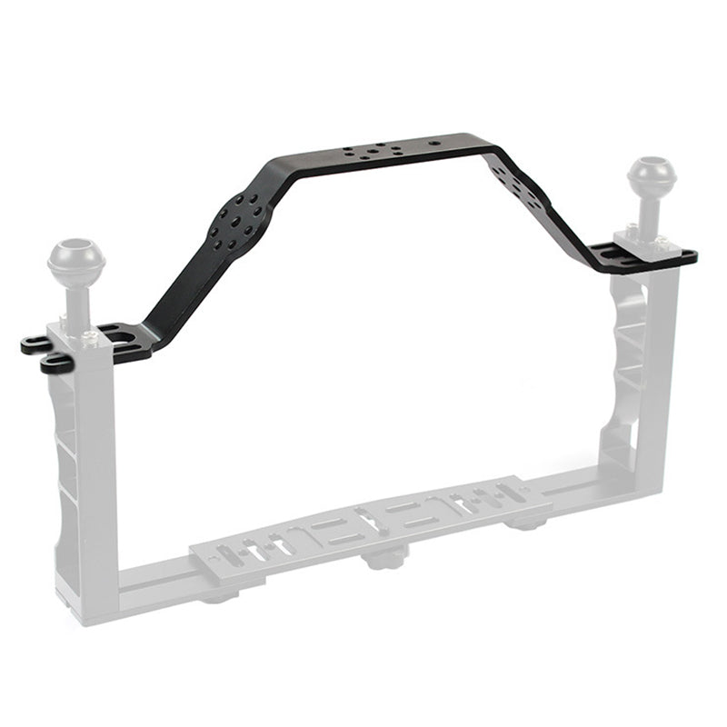 F28606-7 Diving Handle Tray Grip Bracket Dual Handheld Expansion Mount for Sports Action Cameras Housing Case Underwater Photography - Black