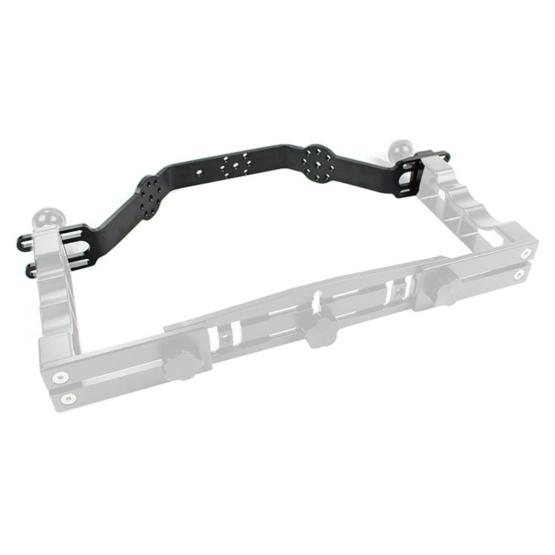 F28606-7 Diving Handle Tray Grip Bracket Dual Handheld Expansion Mount for Sports Action Cameras Housing Case Underwater Photography - Black