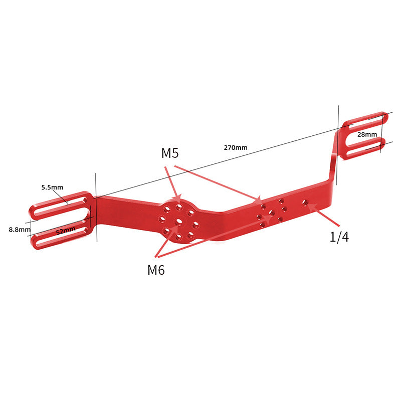 F28606-7 Diving Handle Tray Grip Bracket Dual Handheld Expansion Mount for Sports Action Cameras Housing Case Underwater Photography - Red