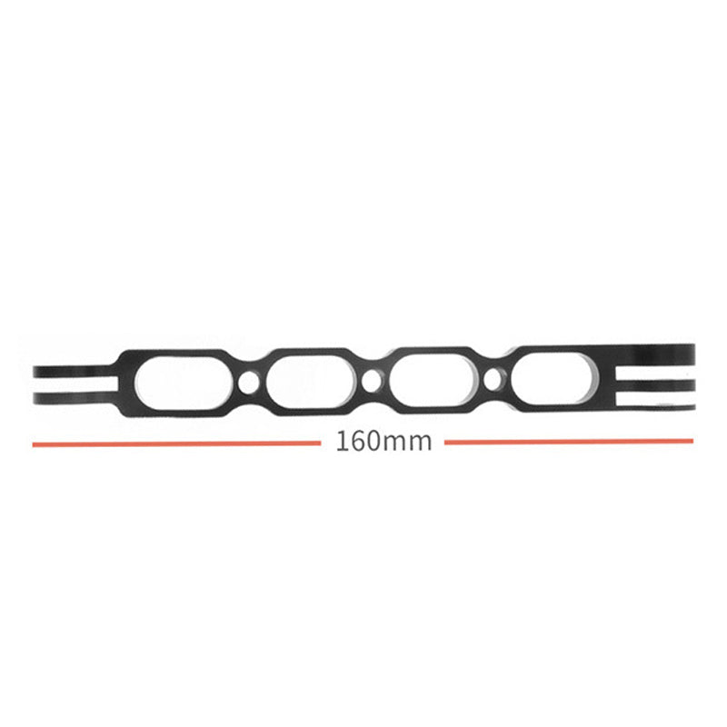 KF43175 For GoPro 10/9 / Insta360 One X Action Camera Aluminum Alloy Hollow Out Extension Arm Cycling Helmet Holder, Length 160mm - Black