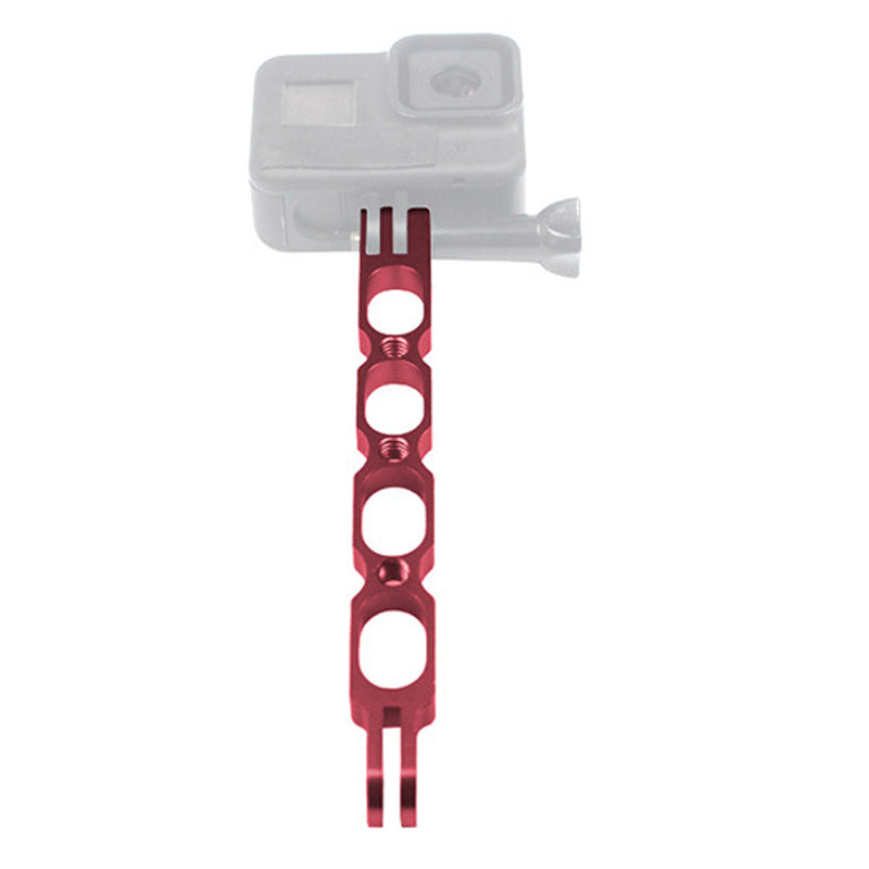 KF43175 For GoPro 10/9 / Insta360 One X Action Camera Aluminum Alloy Hollow Out Extension Arm Cycling Helmet Holder, Length 160mm - Red