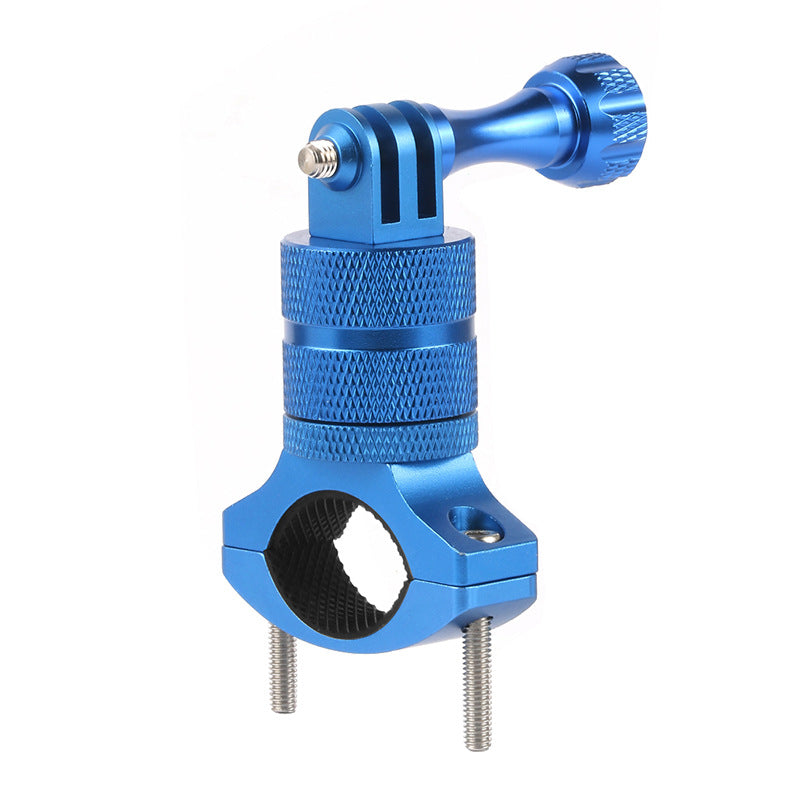 F23457-9 for GoPro 10/9 Action Camera Bike Camera Holder 360 Degrees Swivel Motorcycle Bicycle Handlebar Stand Metal Mount Clamp - Blue
