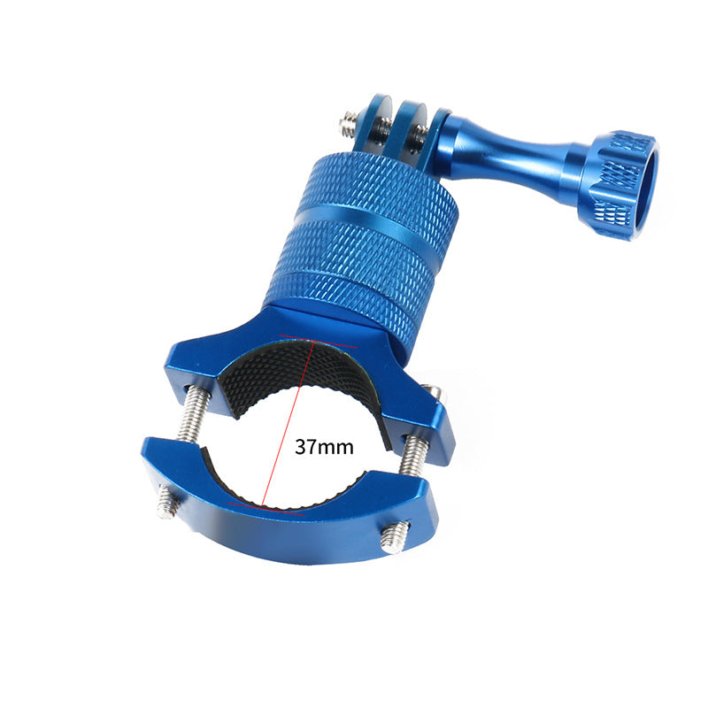 F23457-9 for GoPro 10/9 Action Camera Bike Camera Holder 360 Degrees Swivel Motorcycle Bicycle Handlebar Stand Metal Mount Clamp - Blue