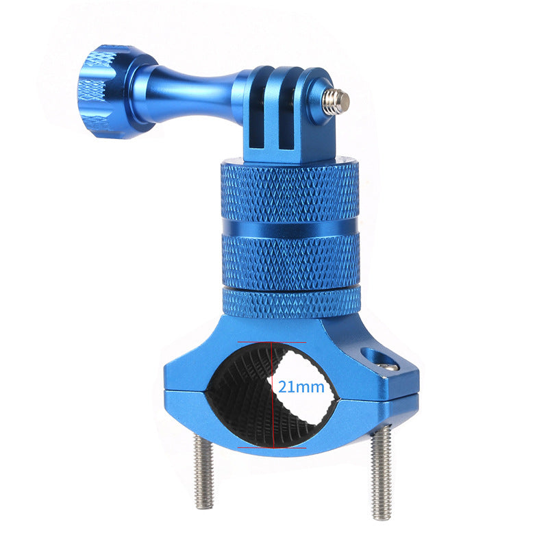 F23457-9 for GoPro 10/9 Action Camera Bike Camera Holder 360 Degrees Swivel Motorcycle Bicycle Handlebar Stand Metal Mount Clamp - Blue