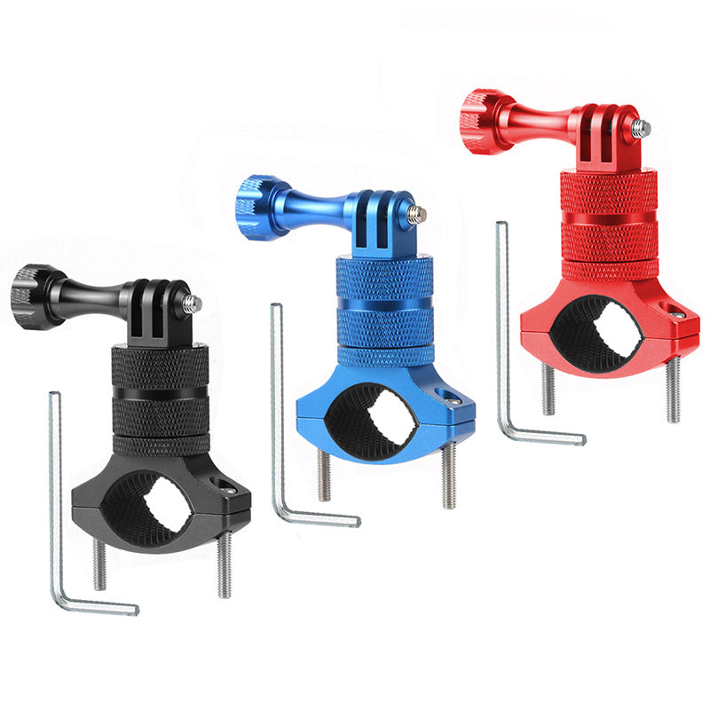 F23457-9 for GoPro 10/9 Action Camera Bike Camera Holder 360 Degrees Swivel Motorcycle Bicycle Handlebar Stand Metal Mount Clamp - Blue
