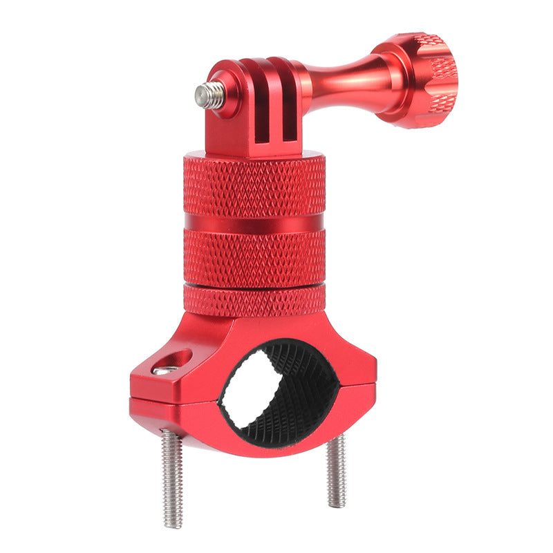 F23457-9 for GoPro 10/9 Action Camera Bike Camera Holder 360 Degrees Swivel Motorcycle Bicycle Handlebar Stand Metal Mount Clamp - Red