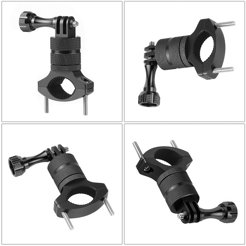 F23457-9 for GoPro 10/9 Action Camera Bike Camera Holder 360 Degrees Swivel Motorcycle Bicycle Handlebar Stand Metal Mount Clamp - Red