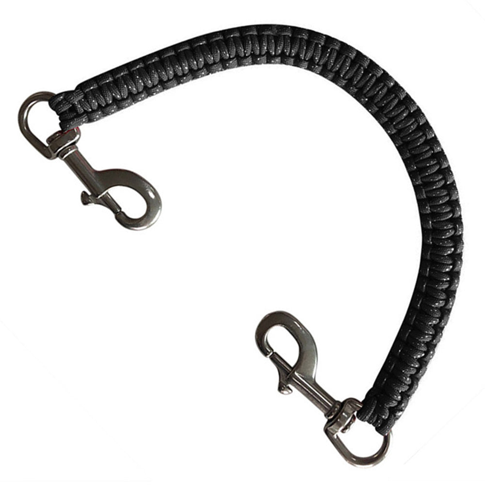 F35427-30 Diving Photography Rope Double Handle Support Belt for Camera Housing Underwater Light Stand - Black