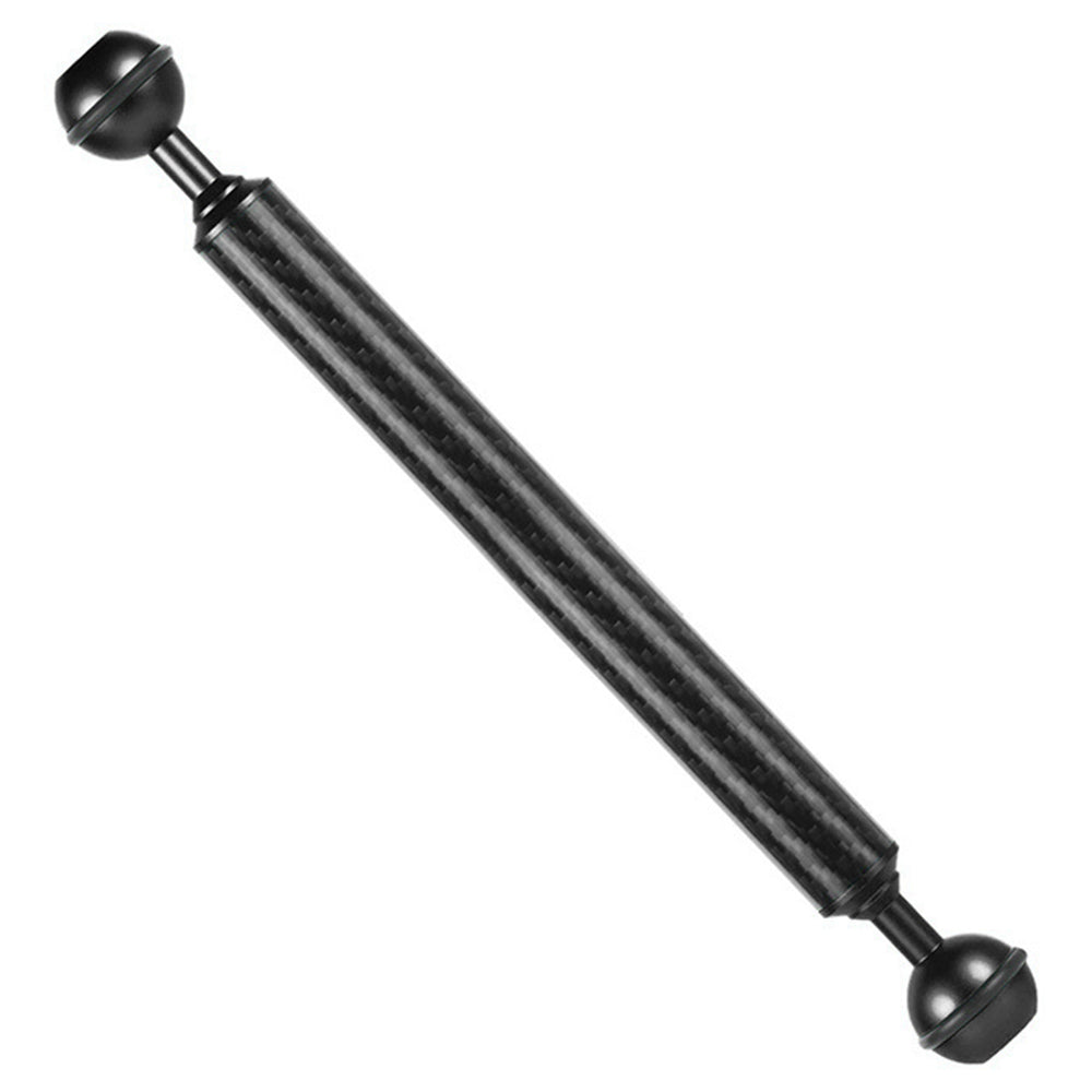 KF33 10-inch 20mm Ultralight Carbon Fiber Buoyancy Arm Dual Ball Underwater Photography Accessory for Camera Diving Tray Video Light - Black