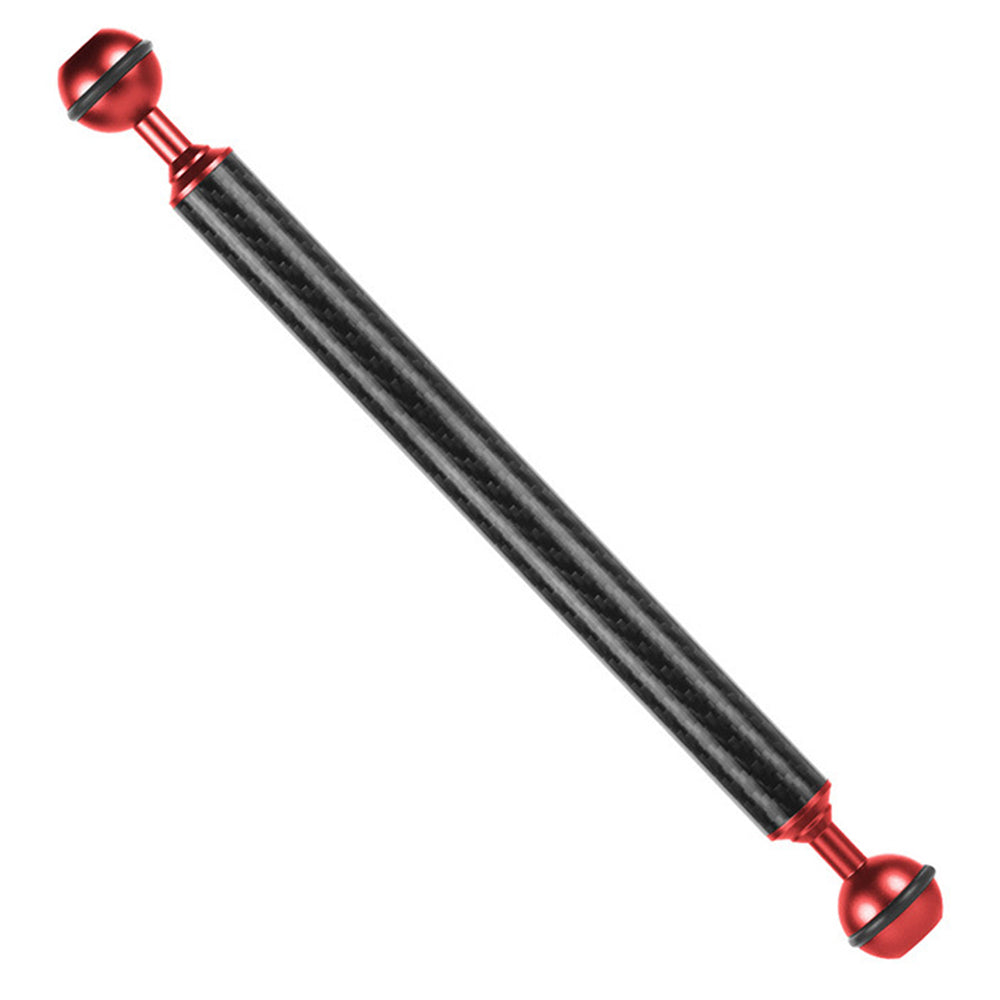KF33 10-inch 20mm Ultralight Carbon Fiber Buoyancy Arm Dual Ball Underwater Photography Accessory for Camera Diving Tray Video Light - Red