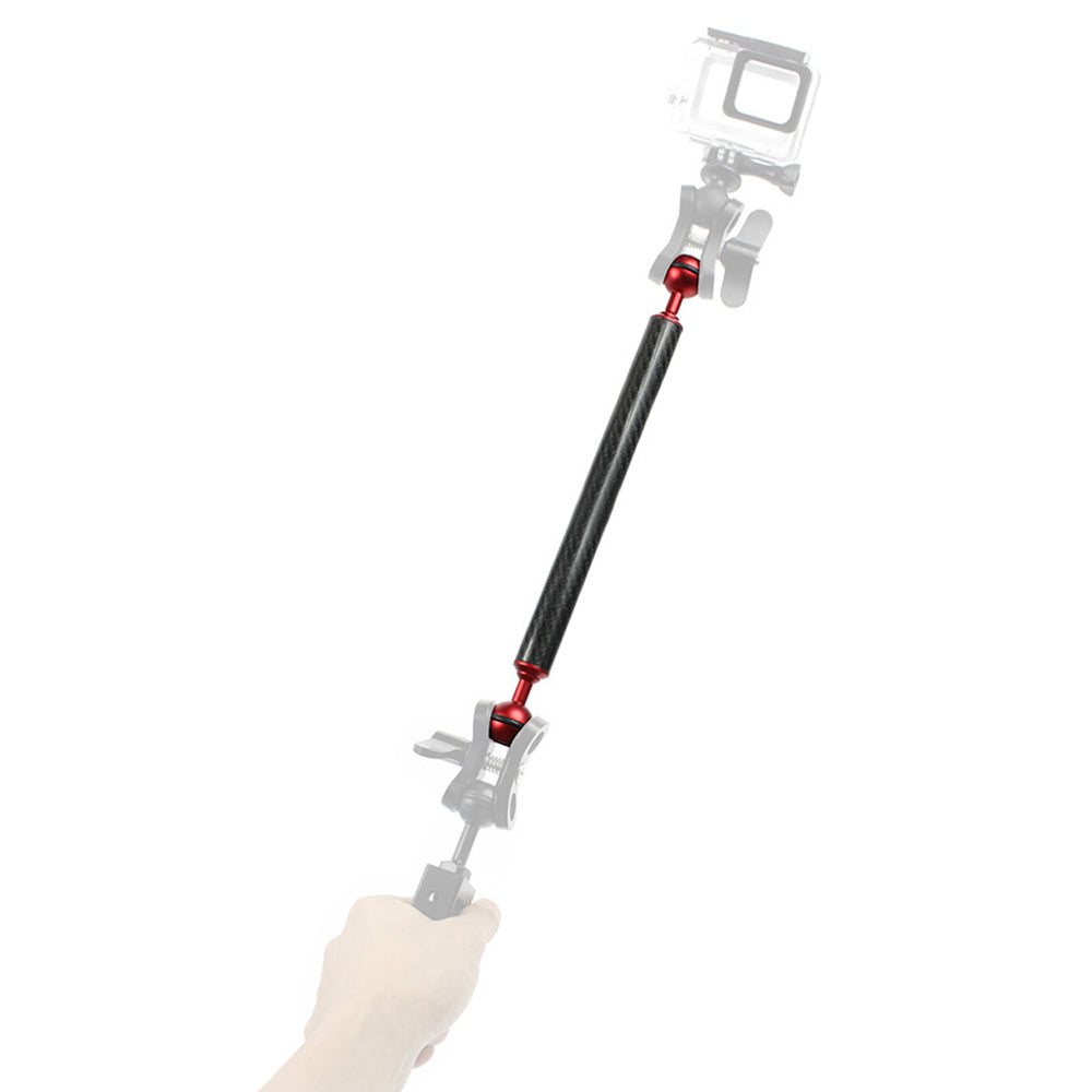 KF33 12-inch 20mm Carbon Fiber Underwater Float Buoyancy Extension Arm for Camera Diving Tray Video Light - Red