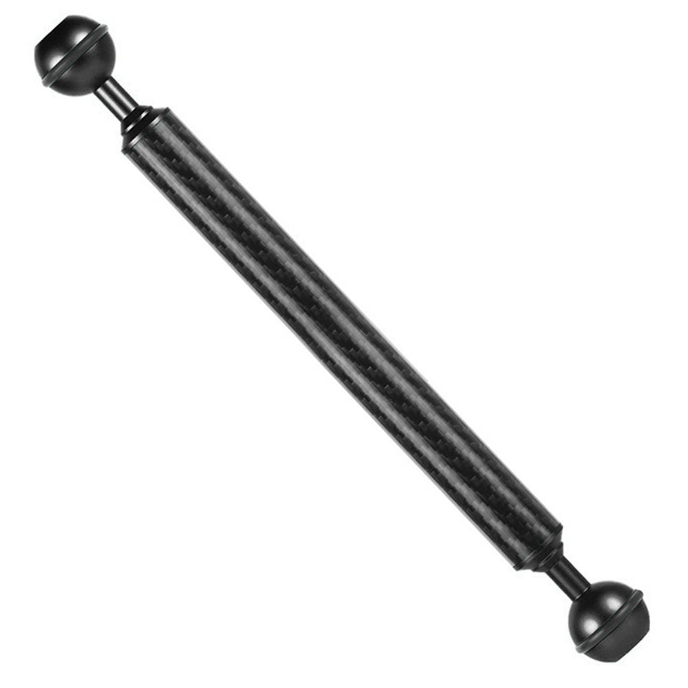 KF33 9-inch 20mm Ultralight Carbon Fiber Dual Ball Head Buoyancy Extension Arm Underwater Photography Accessory for Camera Diving Tray Housing Video Light - Black