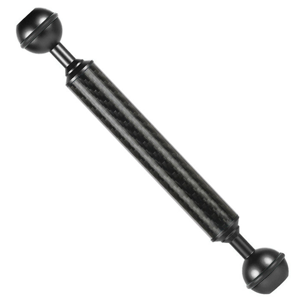 KF33 8-inch 20mm Carbon Fiber Dual Ball Head Float Buoyancy Arm Camera Diving Tray Connect Arm Underwater Photography Accessory - Black
