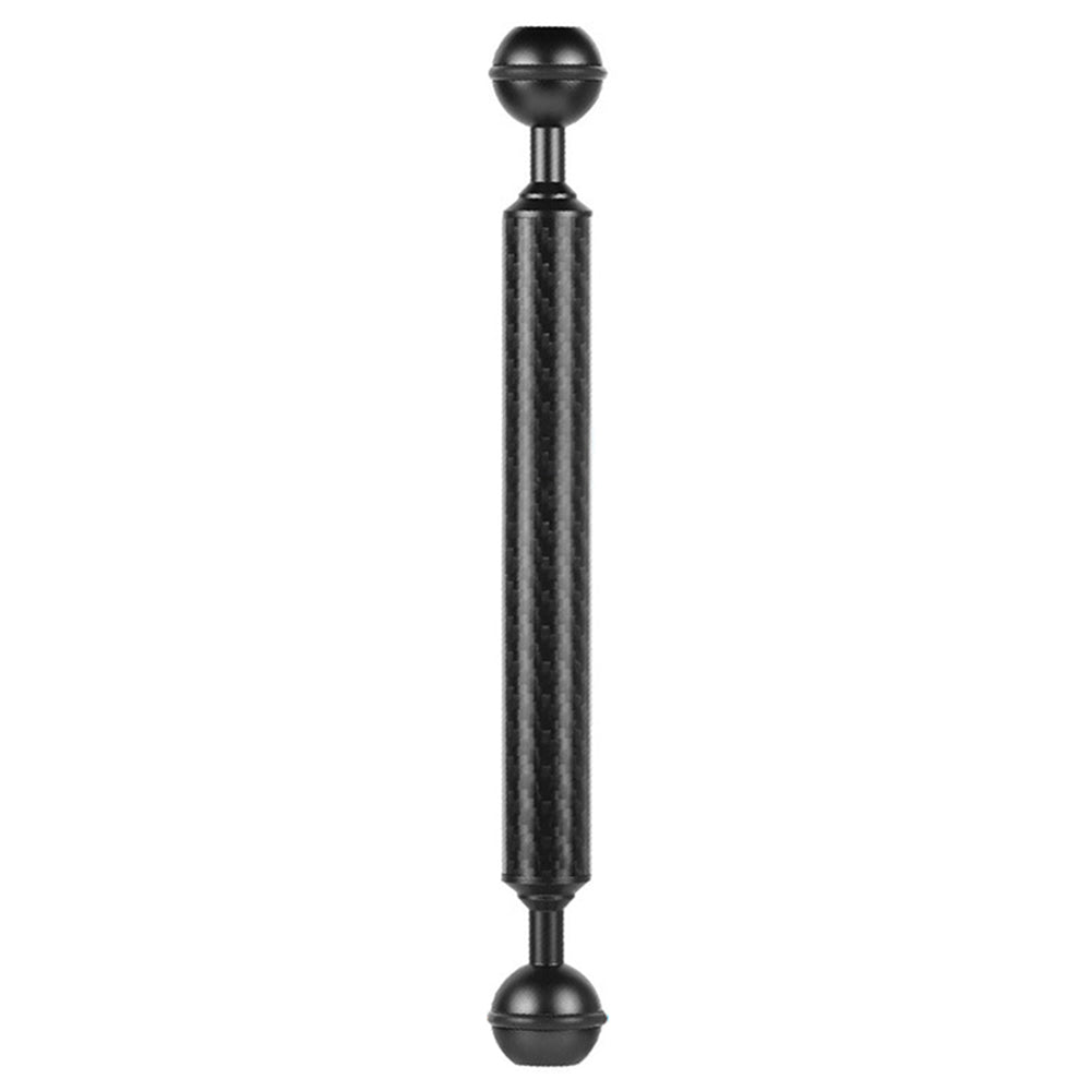 KF33 8-inch 20mm Carbon Fiber Dual Ball Head Float Buoyancy Arm Camera Diving Tray Connect Arm Underwater Photography Accessory - Black