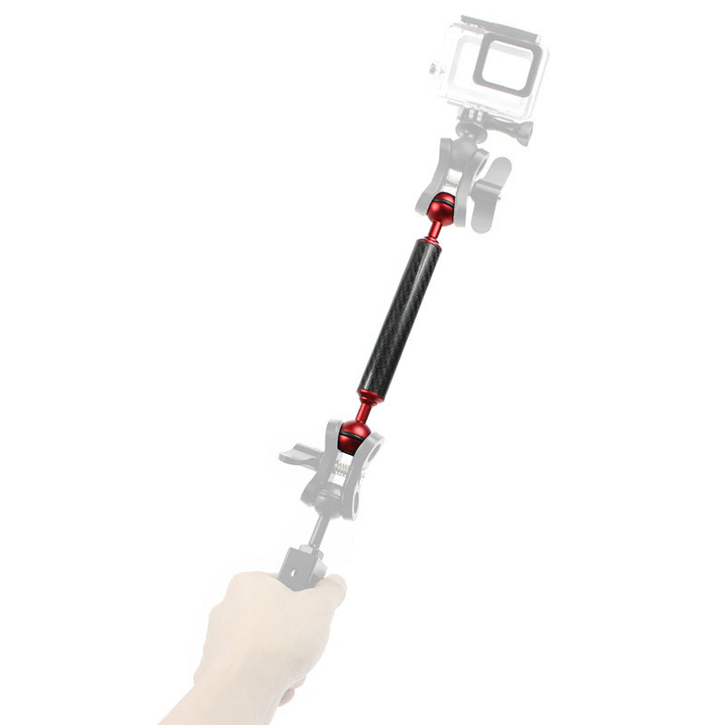 KF33 8-inch 20mm Carbon Fiber Dual Ball Head Float Buoyancy Arm Camera Diving Tray Connect Arm Underwater Photography Accessory - Red